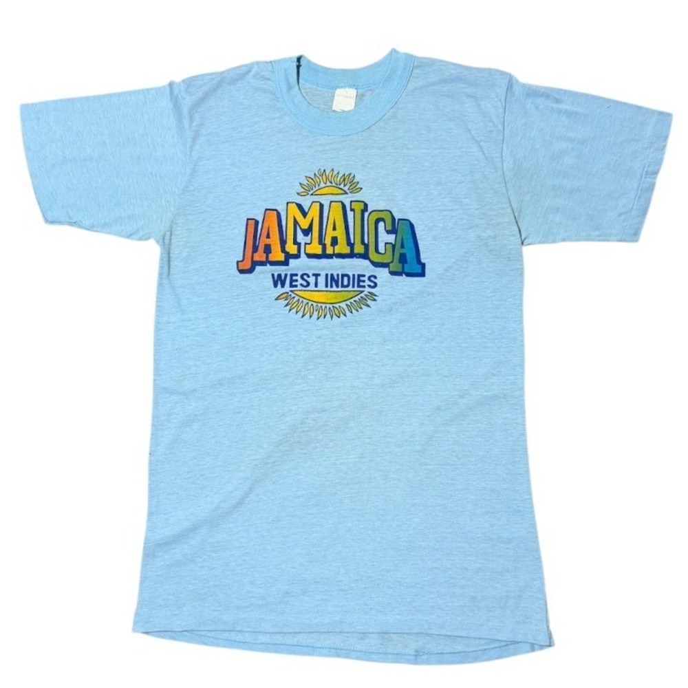 Vintage 70s Jamaica West Indies Sun Vacation Travel Souvenir Art Graphic T-shirt